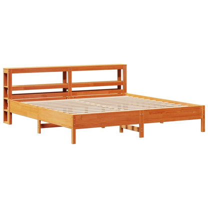 Bedframe zonder matras massief grenenhout wasbruin 180x200 cm