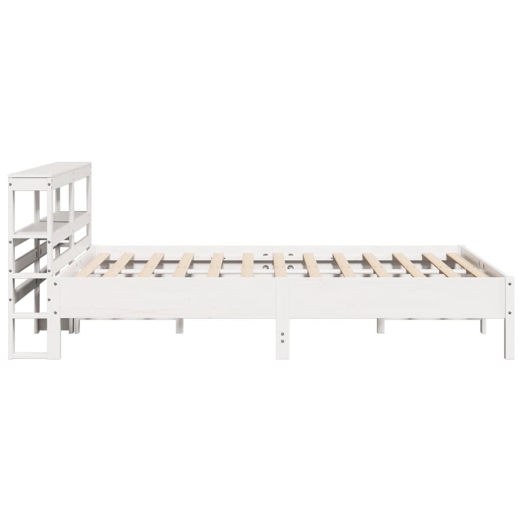Bedframe zonder matras massief grenenhout wit 160x200 cm