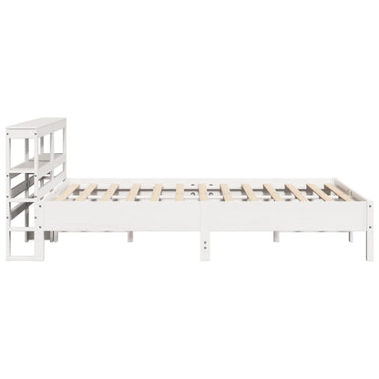 Bedframe zonder matras massief grenenhout wit 150x200 cm