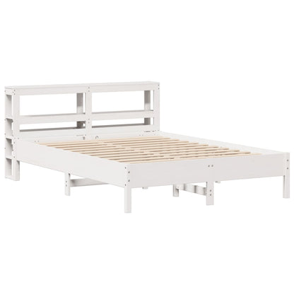 Bedframe zonder matras massief grenenhout wit 140x200 cm