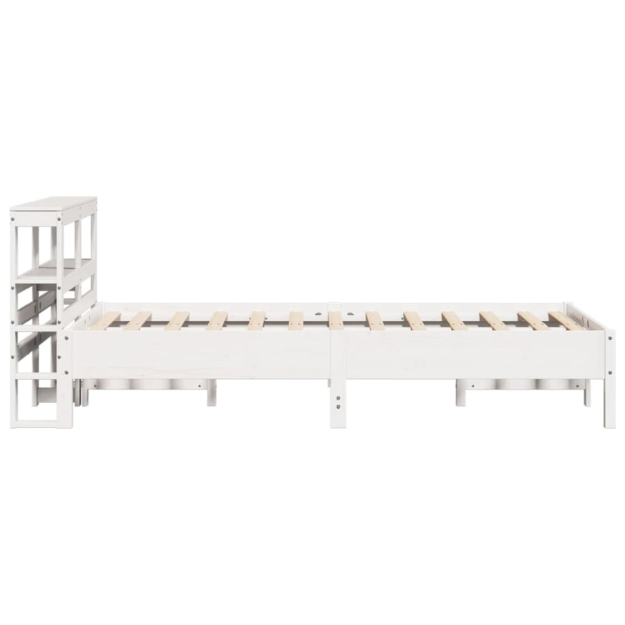 Bedframe zonder matras massief grenenhout wit 120x200 cm