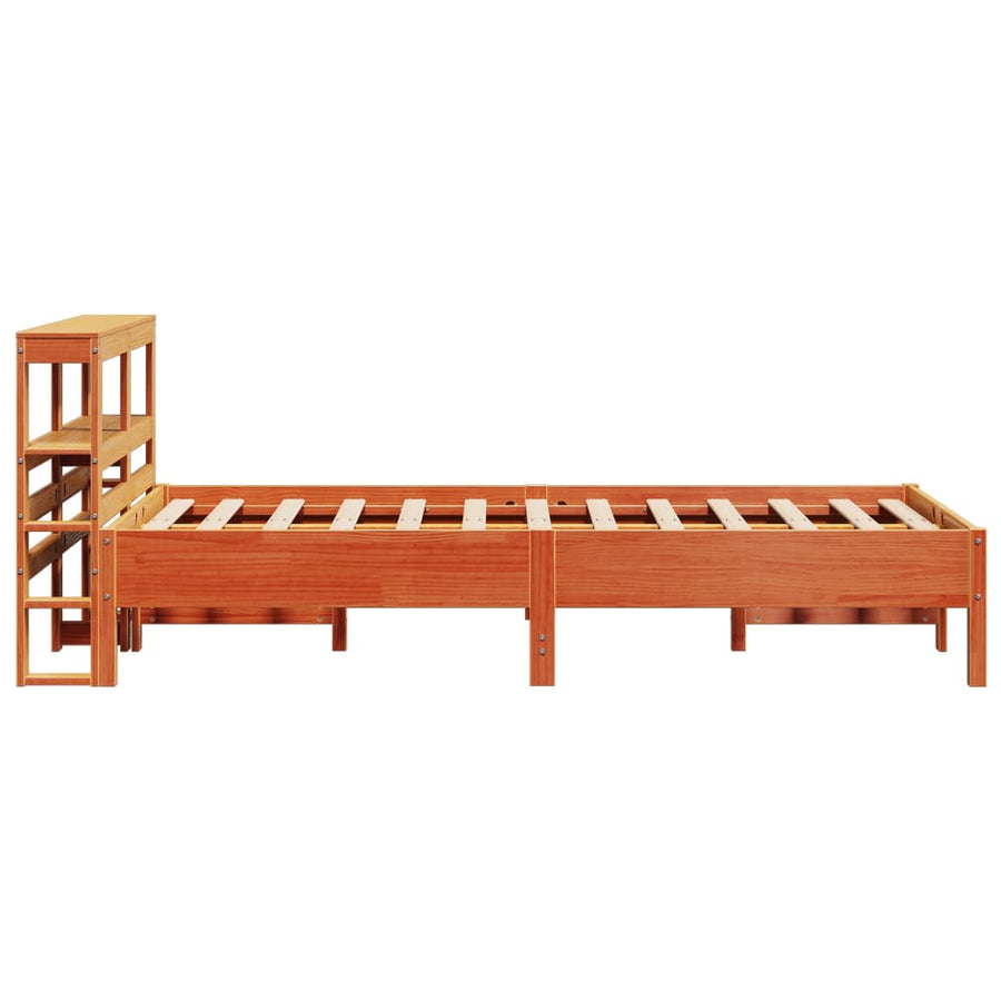Bedframe zonder matras massief grenenhout wasbruin 120x200 cm