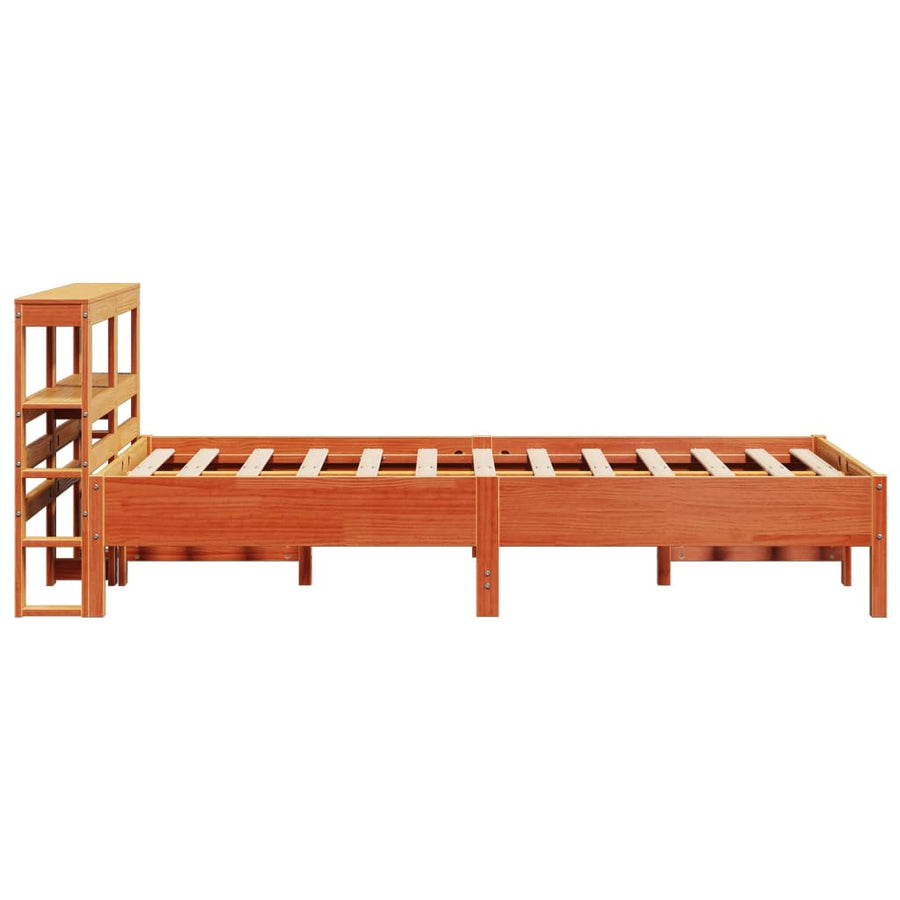 Bedframe zonder matras massief grenenhout wasbruin 100x200 cm