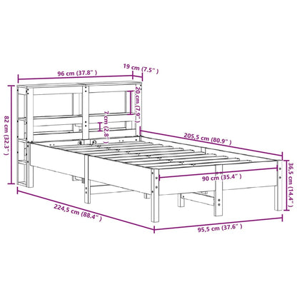 Bedframe Zonder Matras Massief Grenenhout 90 x 200 cm Wit
