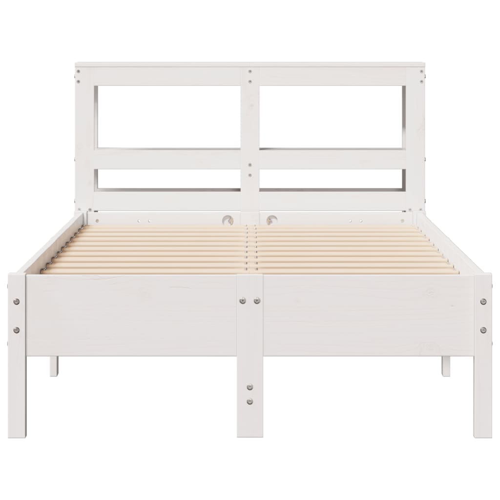 Bedframe Zonder Matras Massief Grenenhout 90 x 200 cm Wit