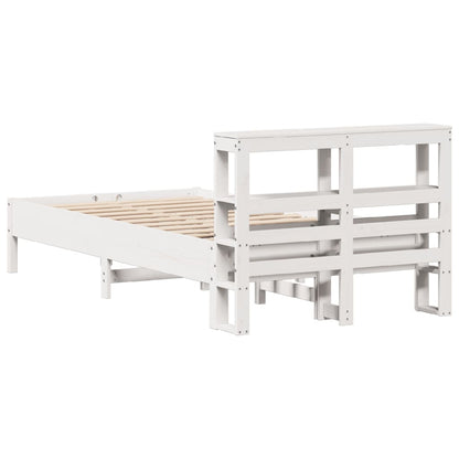 Bedframe Zonder Matras Massief Grenenhout 90 x 200 cm Wit