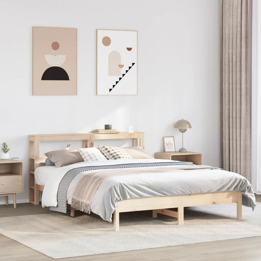 Bedframe zonder matras massief grenenhout 140x190 cm