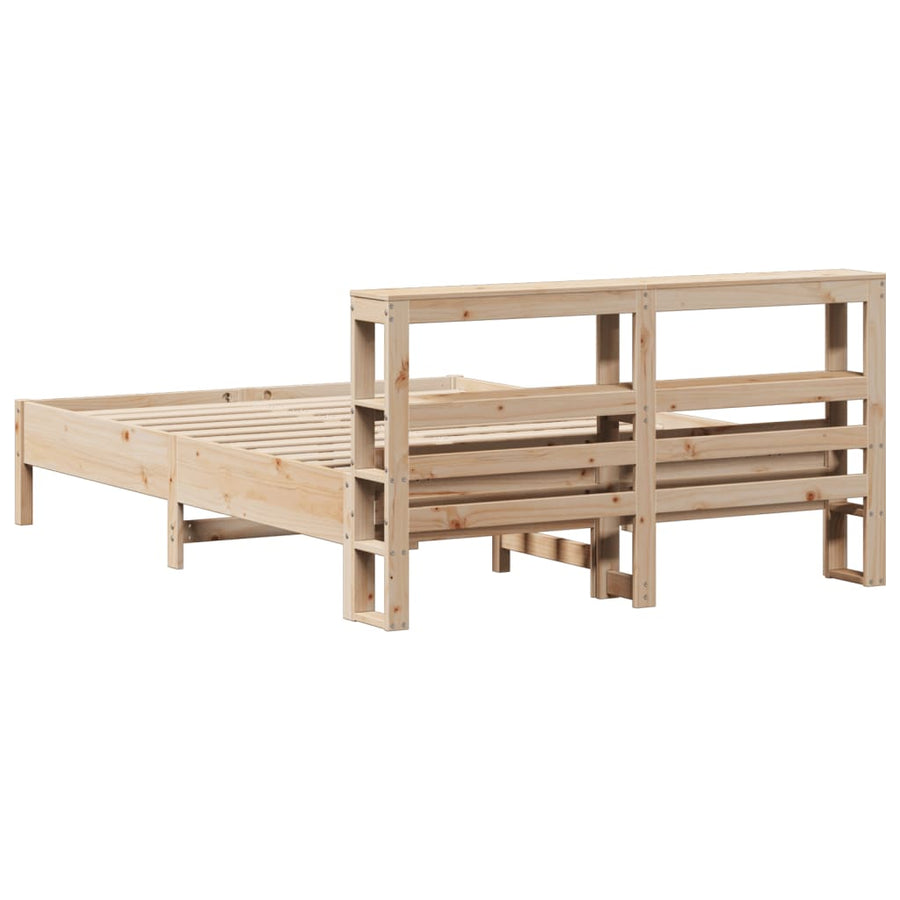 Bedframe zonder matras massief grenenhout 140x190 cm