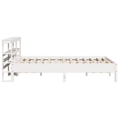 Bedframe zonder matras massief grenenhout wit 135x190 cm