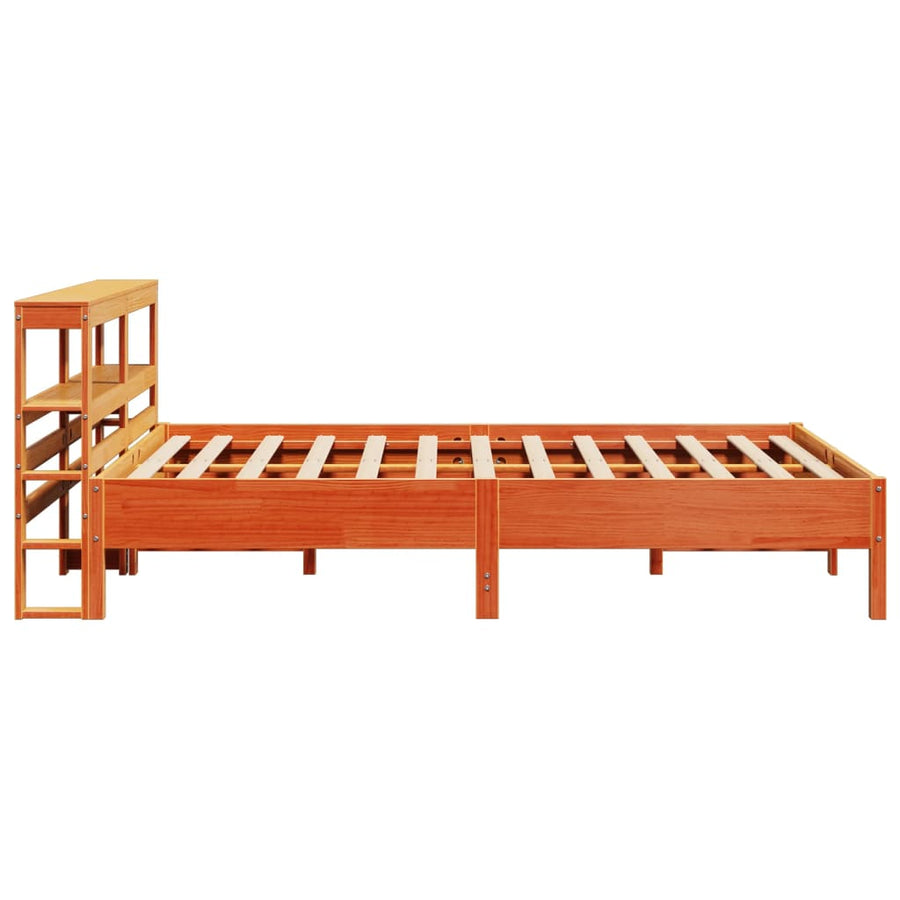 Bedframe zonder matras massief grenenhout wasbruin 135x190 cm