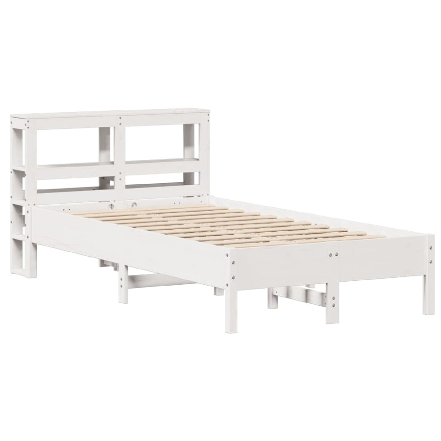 Bedframe zonder matras massief grenenhout wit 120x190 cm