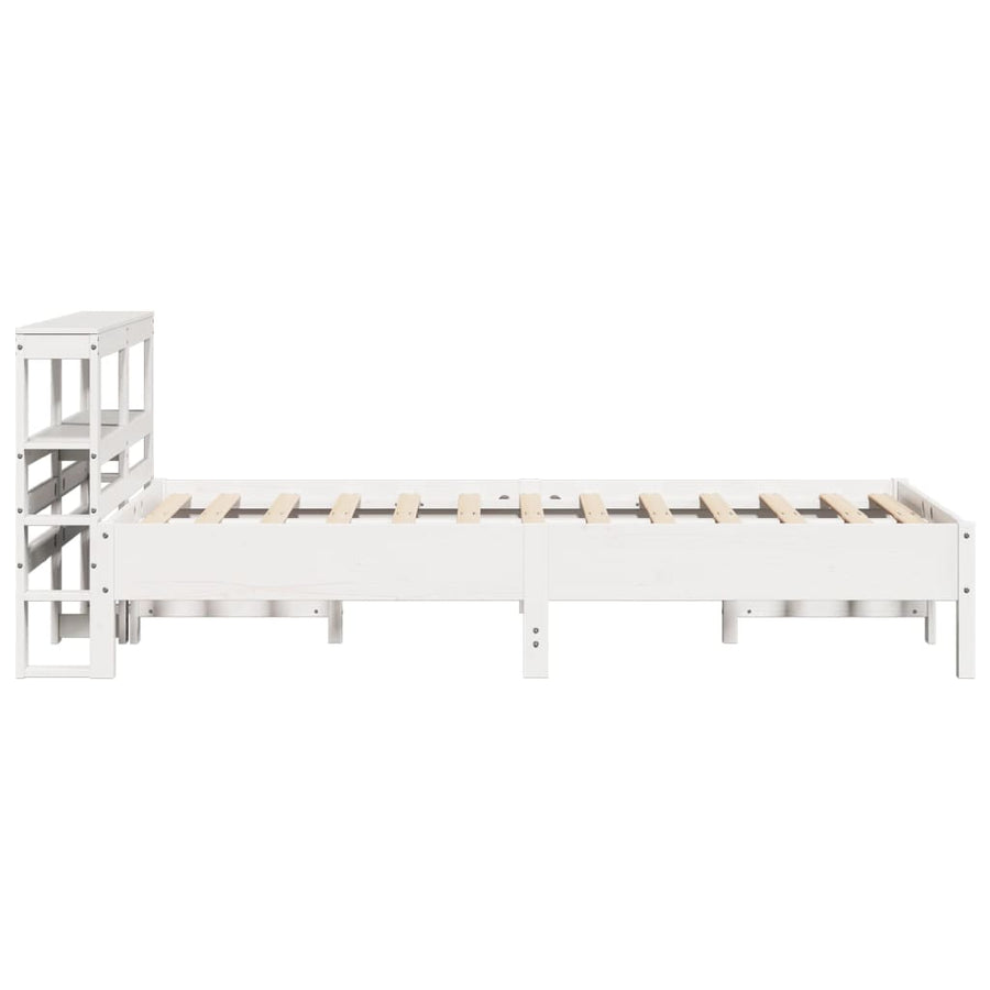 Bedframe zonder matras massief grenenhout wit 120x190 cm