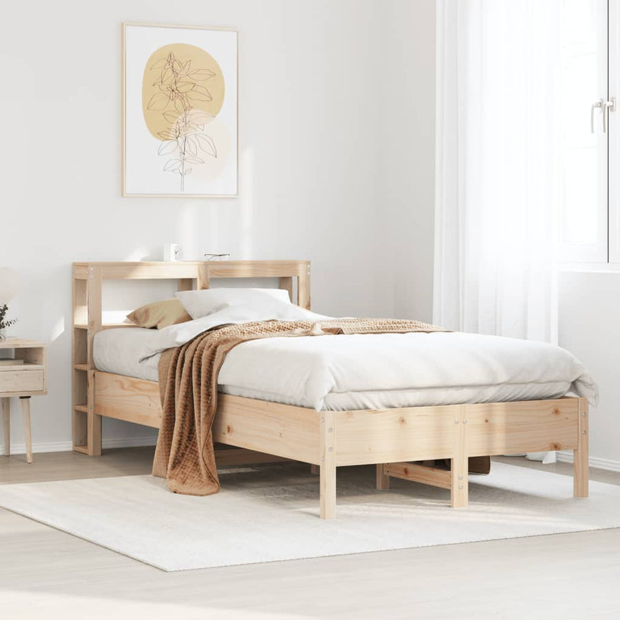 Bedframe zonder matras massief grenenhout 75x190 cm