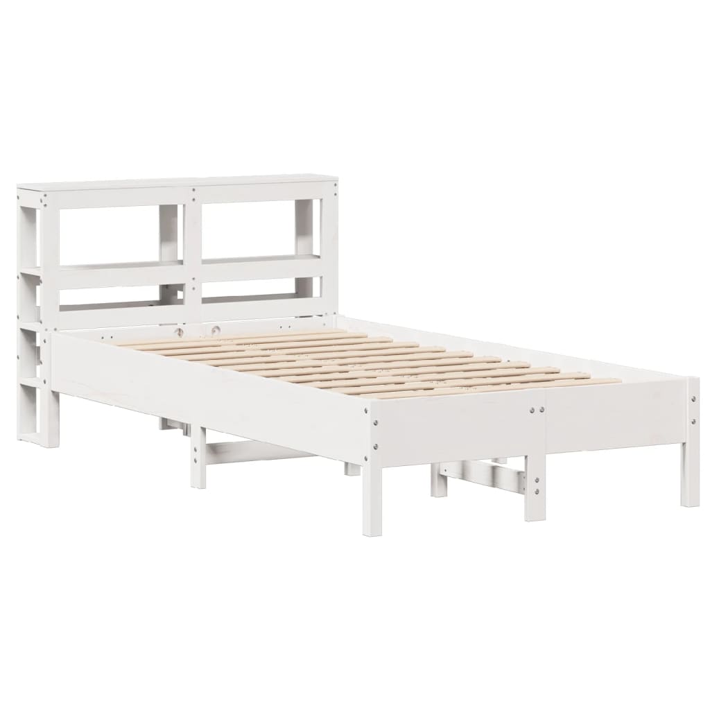 Bedframe zonder matras massief grenenhout wit 75x190 cm