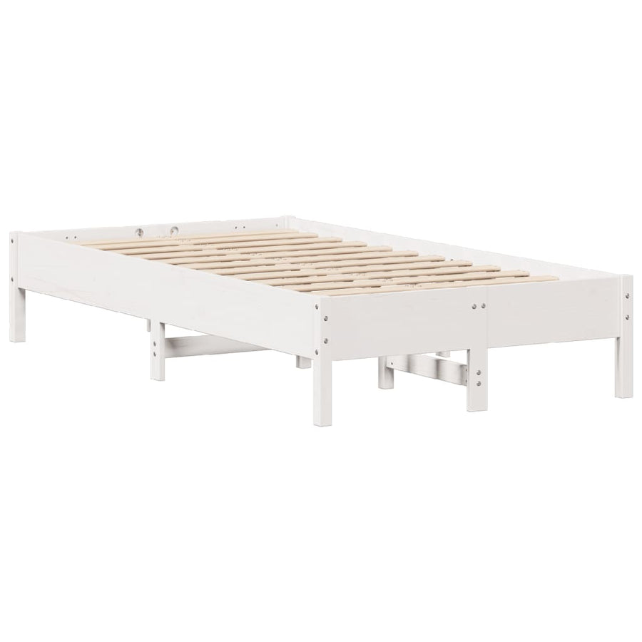 Bedframe zonder matras massief grenenhout wit 75x190 cm