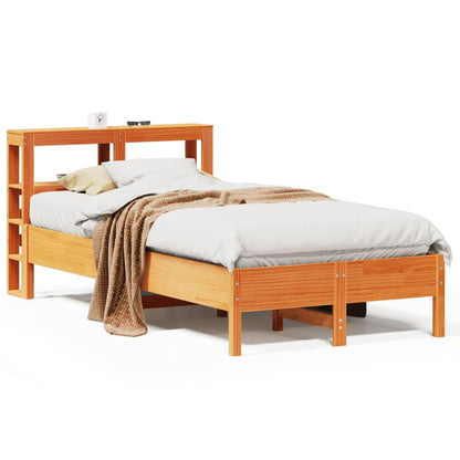 Bedframe zonder matras massief grenenhout wasbruin 75x190 cm