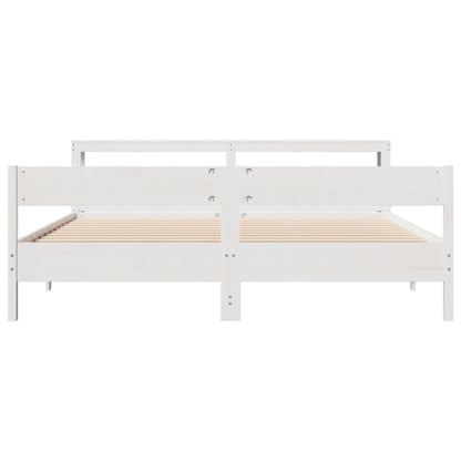 Bedframe zonder matras massief grenenhout wit 200x200 cm