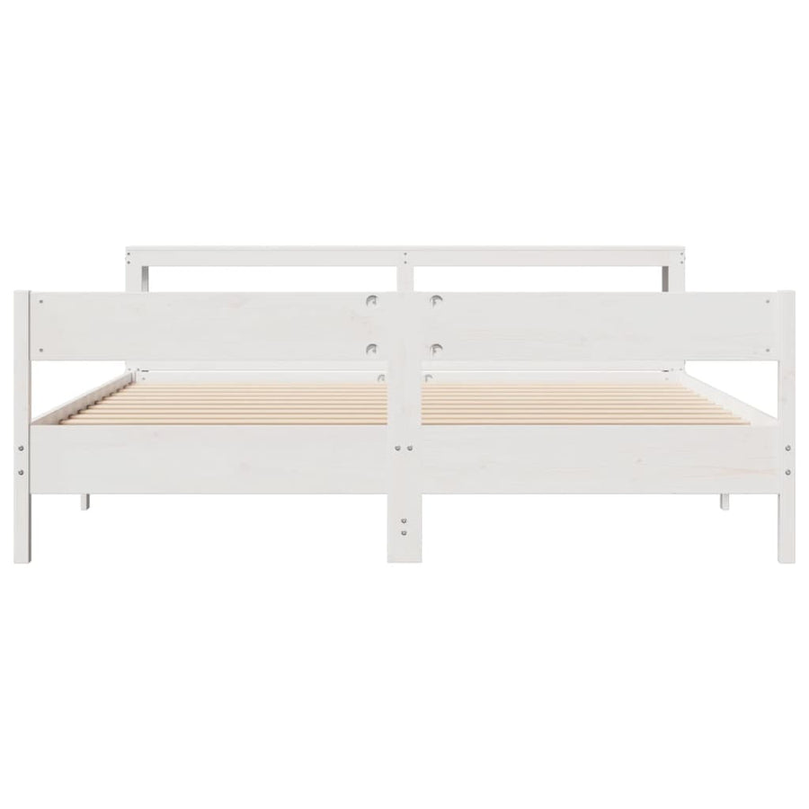 Bedframe zonder matras massief grenenhout wit 200x200 cm