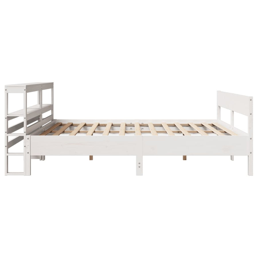 Bedframe zonder matras massief grenenhout wit 200x200 cm