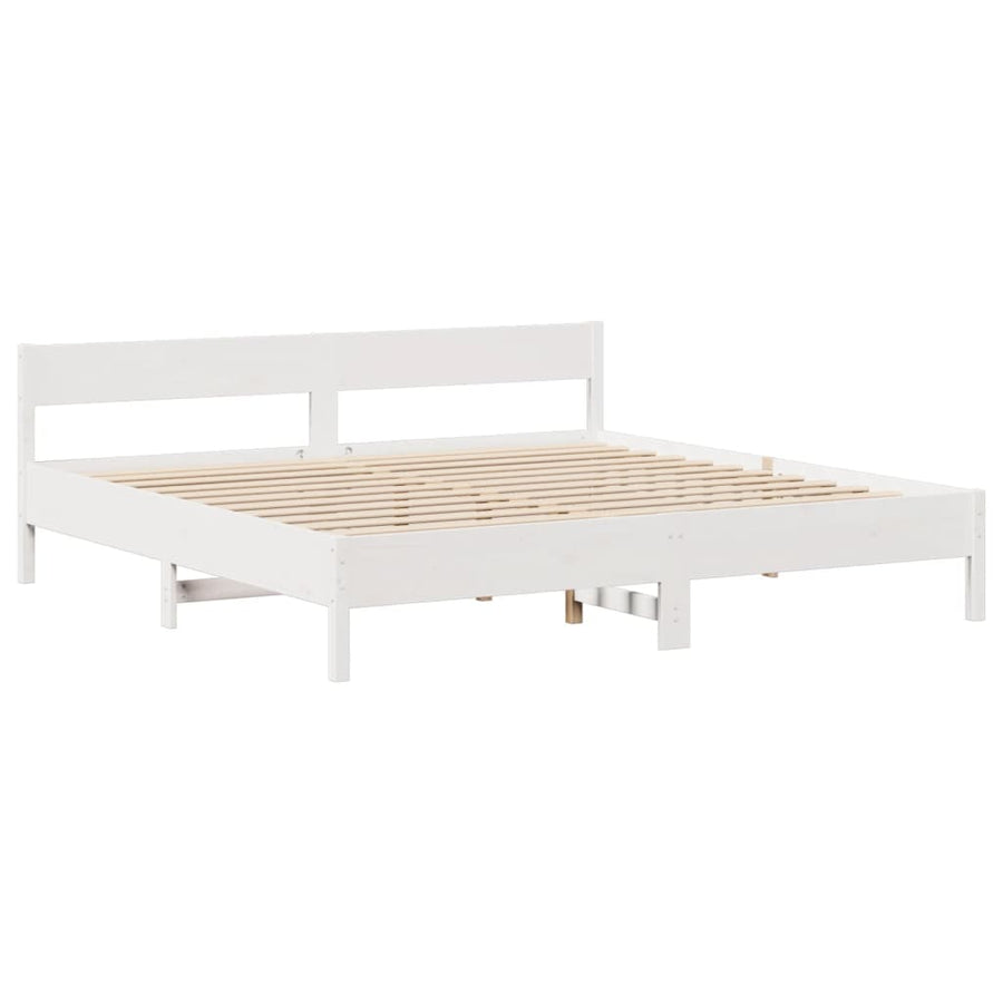 Bedframe zonder matras massief grenenhout wit 200x200 cm