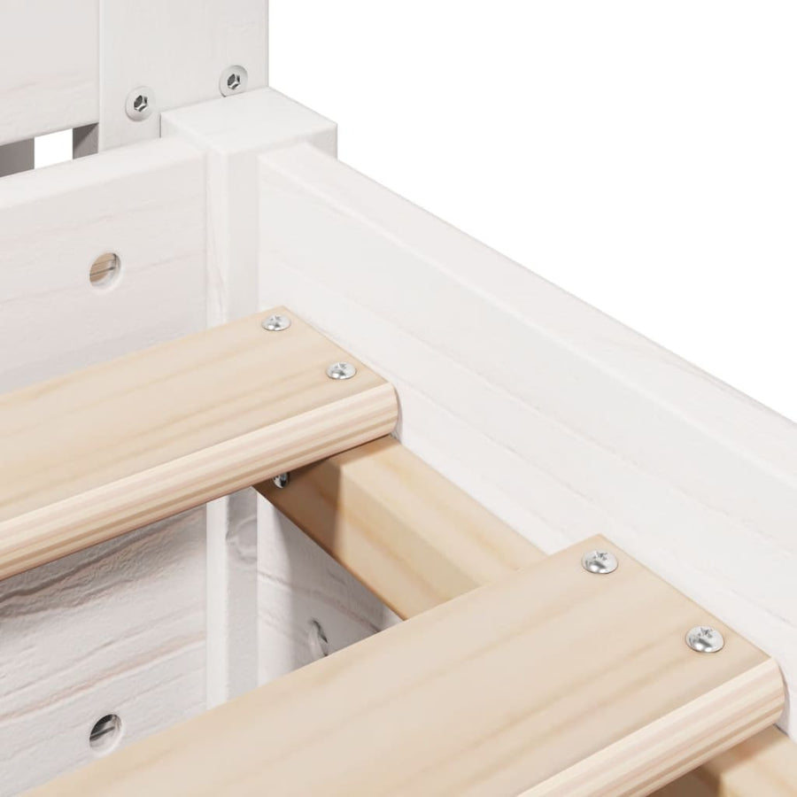 Bedframe zonder matras massief grenenhout wit 200x200 cm