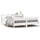 Bed frame without mattress solid pine wood white 200x200 cm