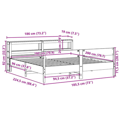 Bedframe Zonder Matras Massief Grenenhout 180 x 200 cm