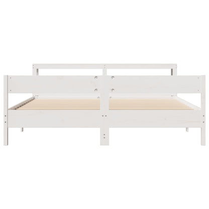 Bedframe zonder matras massief grenenhout wit 180x200 cm