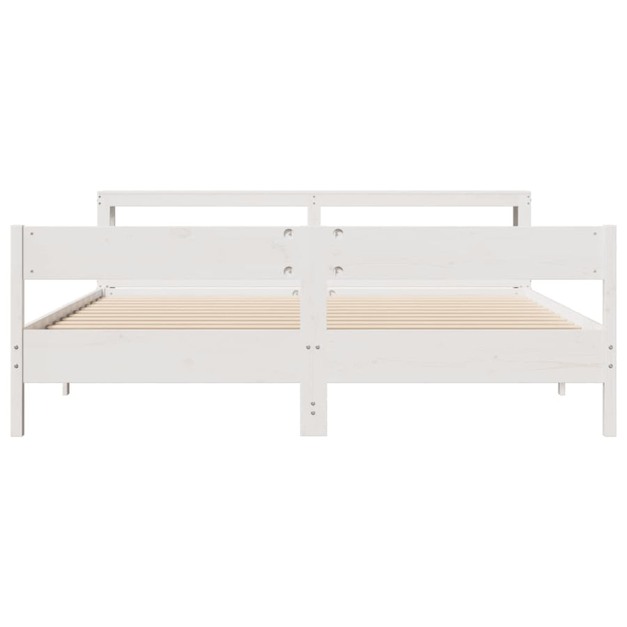 Bedframe zonder matras massief grenenhout wit 180x200 cm