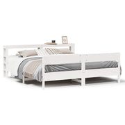 Bedframe massief grenenhout wit 180x200 cm