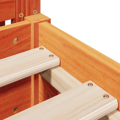 Bedframe zonder matras massief grenenhout wasbruin 180x200 cm