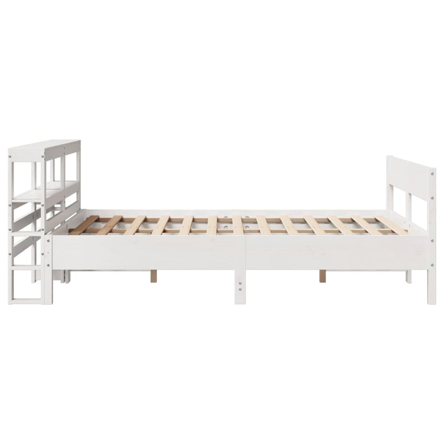 Bedframe zonder matras massief grenenhout wit 140x200 cm