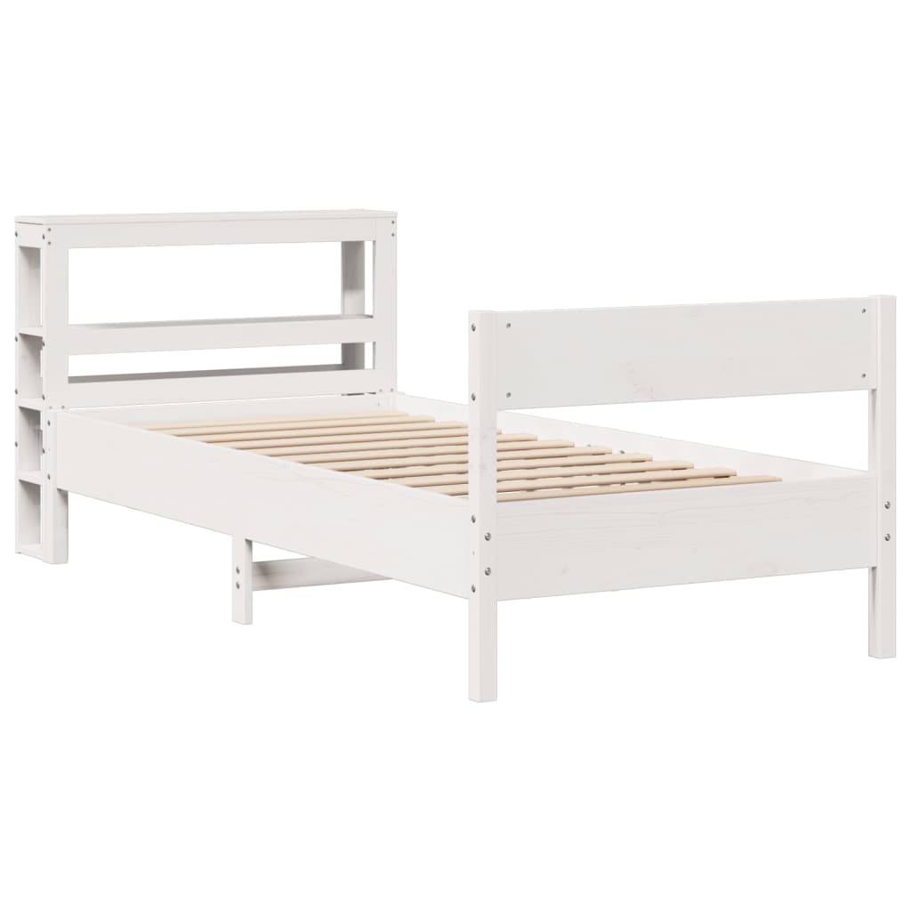 Bedframe Zonder Matras Massief Grenenhout 90 x 200 cm Wit