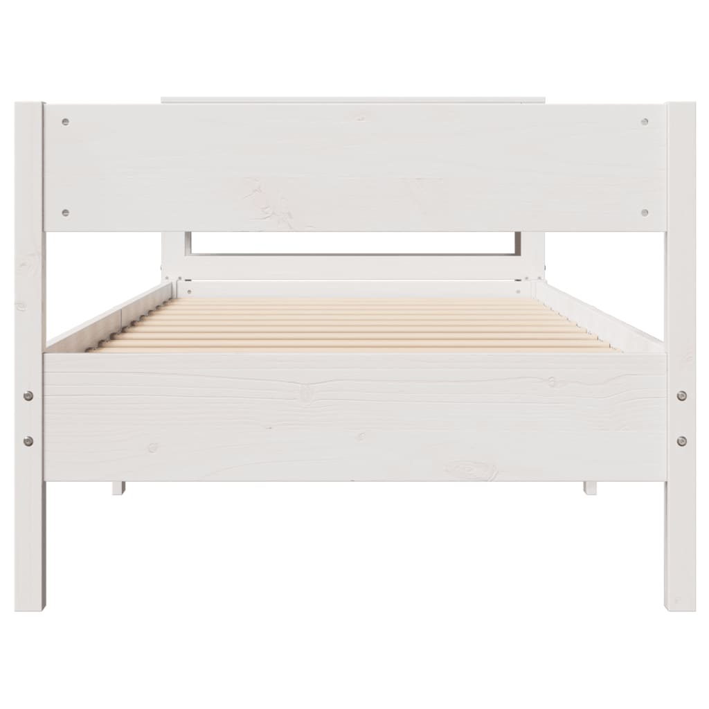 Bedframe Zonder Matras Massief Grenenhout 90 x 200 cm Wit