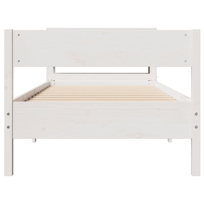 Bedframe Zonder Matras Massief Grenenhout 90 x 200 cm Wit