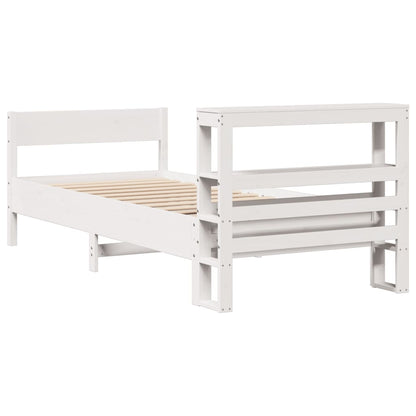 Bedframe Zonder Matras Massief Grenenhout 90 x 200 cm Wit
