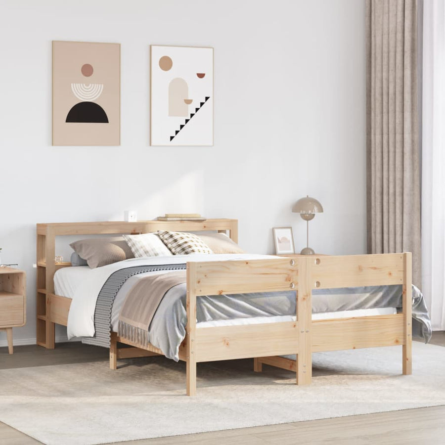 Bedframe zonder matras massief grenenhout 140x190 cm