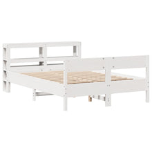 Bedframe zonder matras massief grenenhout wit 140x190 cm