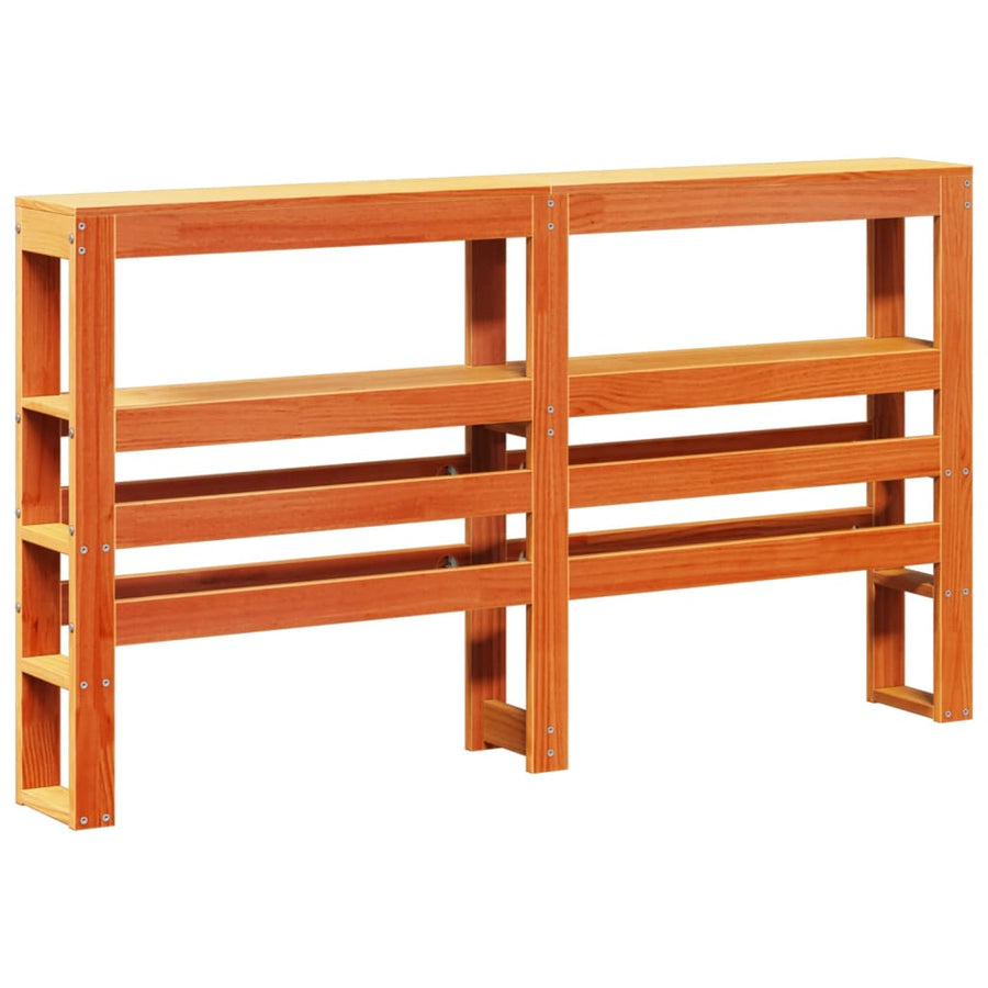Bedframe zonder matras massief grenenhout wasbruin 135x190 cm