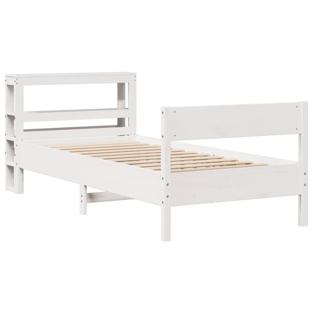 Bedframe Zonder Matras Massief Grenenhout 90 x 190 cm Wit