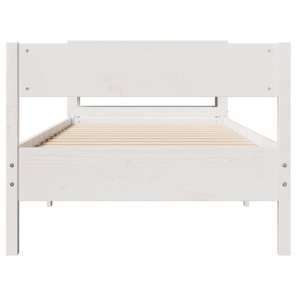 Bedframe Zonder Matras Massief Grenenhout 90 x 190 cm Wit