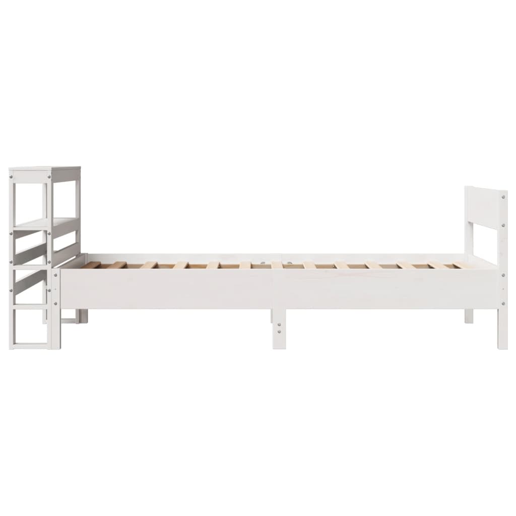 Bedframe Zonder Matras Massief Grenenhout 90 x 190 cm Wit