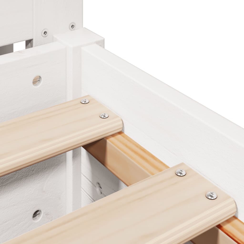 Bedframe Zonder Matras Massief Grenenhout 90 x 190 cm Wit