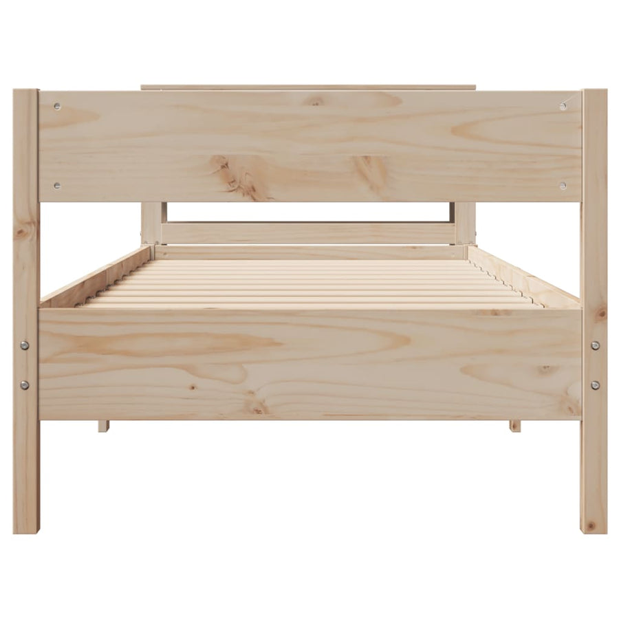 Bedframe zonder matras massief grenenhout 75x190 cm