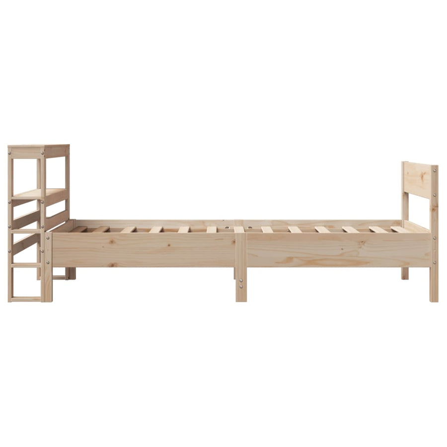 Bedframe zonder matras massief grenenhout 75x190 cm