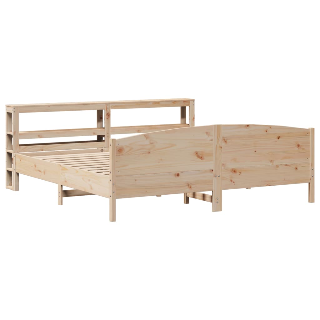 Bedframe Zonder Matras Massief Grenenhout 200 x 200 cm Naturel