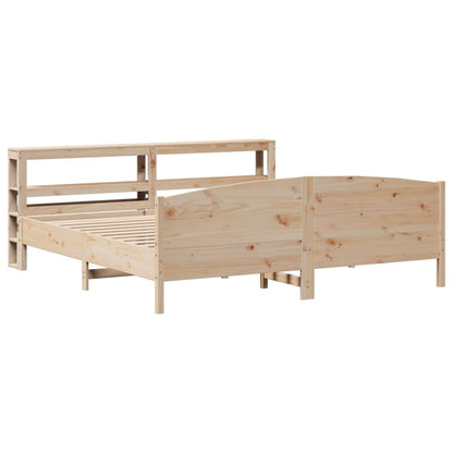 Bedframe Zonder Matras Massief Grenenhout 200 x 200 cm Naturel