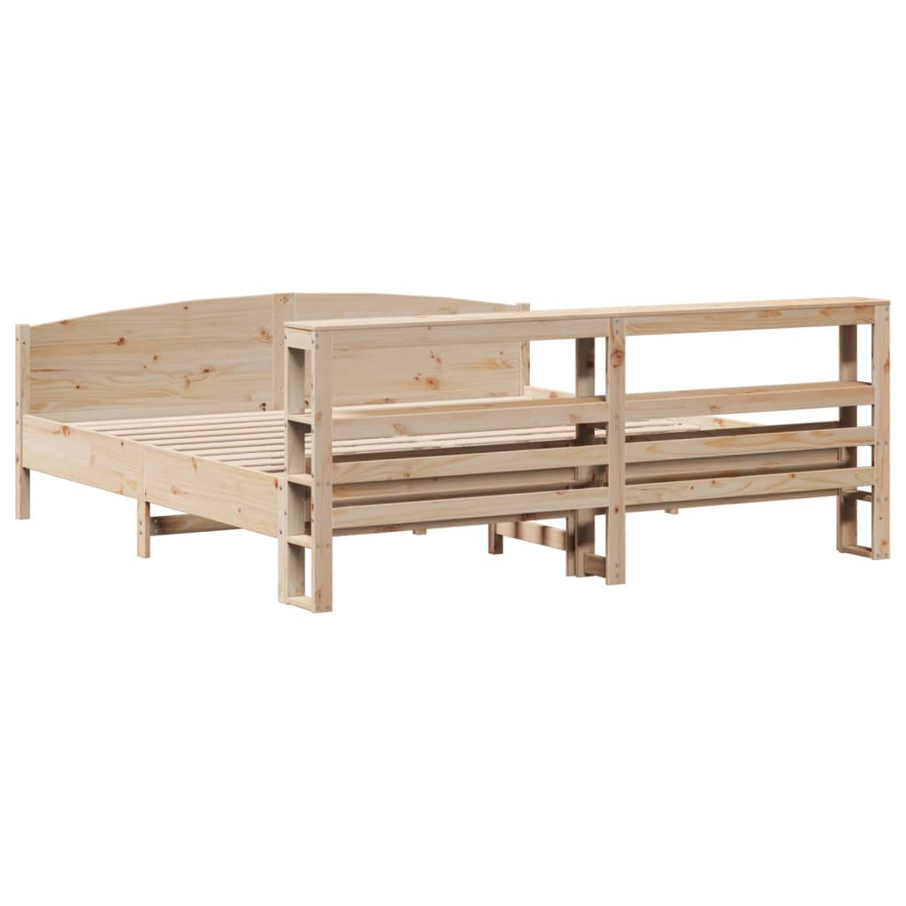 Bedframe Zonder Matras Massief Grenenhout 200 x 200 cm Naturel