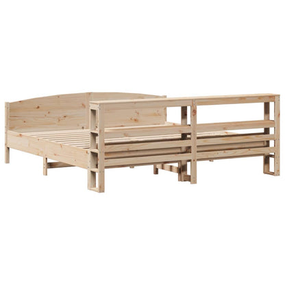 Bedframe Zonder Matras Massief Grenenhout 200 x 200 cm Naturel