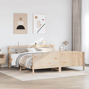 Bedframe massief grenenhout 200x200 cm naturel